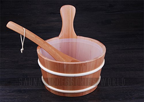 Best Choice 4L Solid Wood Red Cedar Sauna BucketPail with Ladle 4L for sales