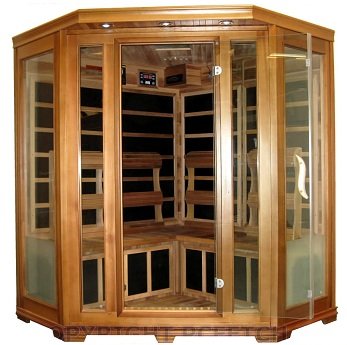 Canadian Red Cedar FIR Infrared Carbon Fiber Corner Sauna Four 4 Person