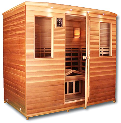 ClearLight IS-5 GS Five Person Sauna True Wave II Infrared Fusion Power Carbon-Ceramic Heaters 25 EMF Red Cedar Wood Bluetooth Aux MP3 Audio Inputs