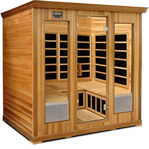 Crystal Sauna Lc400 4-5 Person Luxury Infrared Sauna In Red Cedar