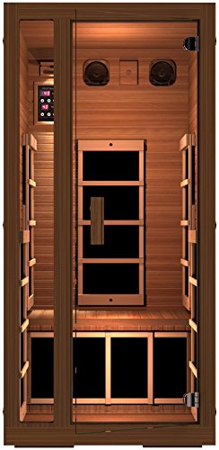 Jnh Lifestyles Freedom 1 Person Canadian Western Red Cedar Wood Far Infrared Sauna 6 Carbon Fiber Heaters 5 Year