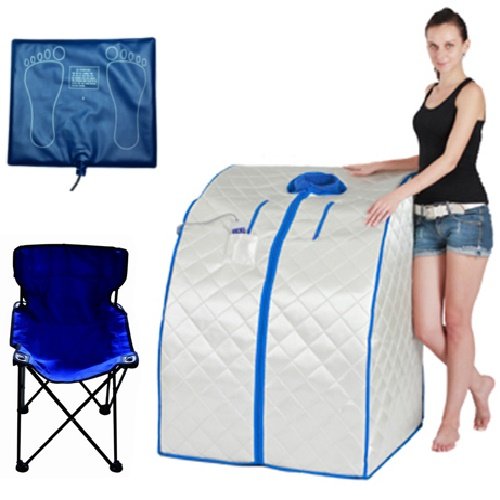 DURHERM DIF-202 IR FAR Infrared Indoor Portable Foldable Sauna with Heating Food Pad and Chair