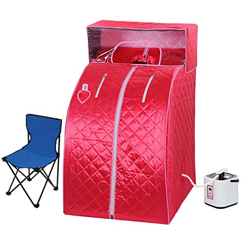 Portable Steam Sauna Tent With Head Cover Full Body Spa Weight Loss Indoor red