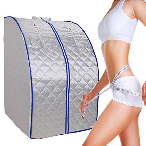 Ridgeyard Foldable Fir Far Infrared Portable Indoor Sliver Sauna Spa Negative Ion Detox  Wired Remote Control