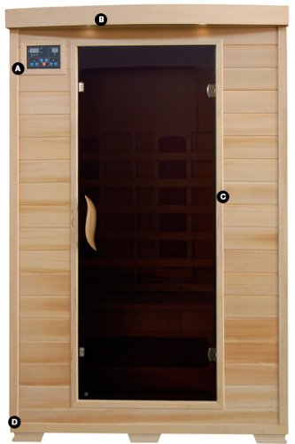 Heatwave Coronado Sa2406 2 Person Sauna With Ceramic Heaters Bronze Tinted Tempered Glass Door Oxygen Ionizer