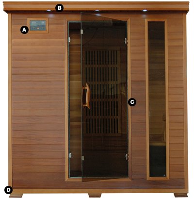 Heatwave Sa1318 Klondike 4 Person Cedar Infrared Sauna With 7 Carbon Heaters Bronze Tinted Tempered Glass Door