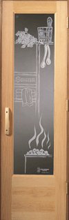 Sauna Door Etched Glass with Positive Image EGP