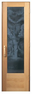 Sauna Door Multonomah Falls Design Glass With Negative Image Mfn