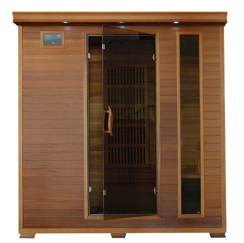 4 Person Sauna FAR Infrared Red Cedar Wood 9 Carbon Heaters CD Player MP3 Color Light Therapy - Heat Wave Klondike