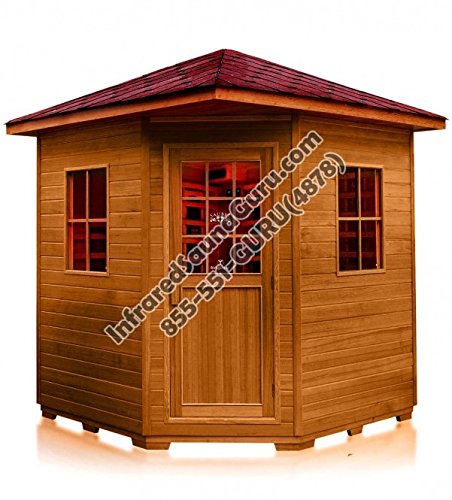 BRAND NEW 2015 MODEL 4 PERSON CORNER SIERRARUSTIC CANADIAN CEDAR INFRARED SAUNA - 3 YEAR WARRANTY