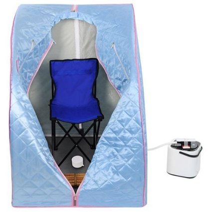 2L Portable Steam Sauna Tent SPA Detox Weight Loss w Chair Blue