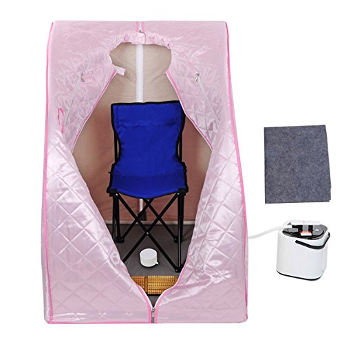 2l Portable Steam Sauna Spa Tent W Chair Pot Foot Massage Control pink