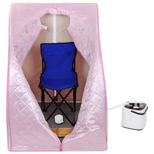2l Portable Steam Sauna Tent SPA Detox Weight Loss w Chair Pink