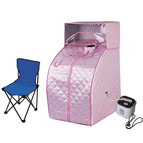 Portable Steam Sauna Tent with Head Cover Full Body Spa Weight Loss Indoor Pink