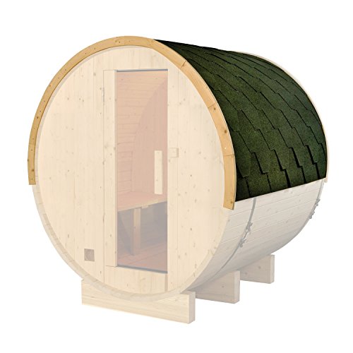 ALEKO SB5CPSHINGLERF Green Shingle Bitumen Sauna Roof Set for 71x72x75 Inches Barrel Sauna