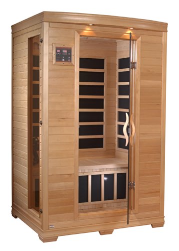 BetterLife BL6232 2 Person Carbon Infrared Sauna with ChromoTherapy Lighting 48 by 42 by 77-Inch Natural Hemlock Wood Finish
