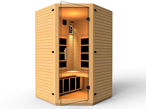 Jnh Lifestyles 2-3 Person Corner Far Infrared Sauna Latest Carbon Fiber Heaters