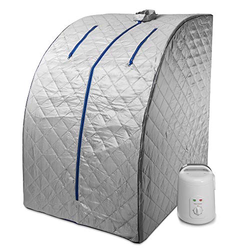 Durherm Portable Personal Therapeutic Spa Home Steam Sauna Weight Loss Slimming Detox Blue Outline