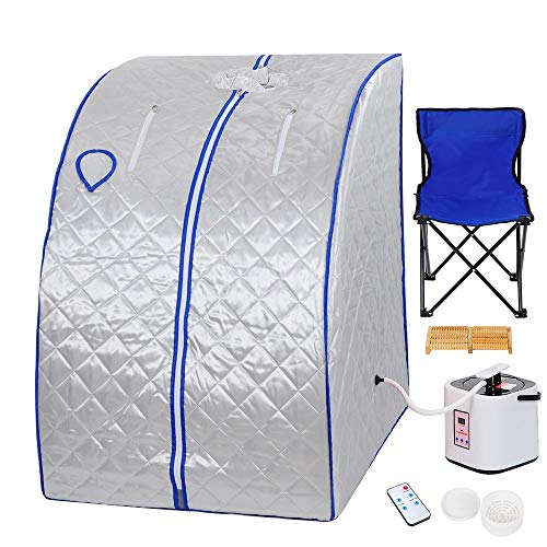 Instahibit 2L Portable Steam Sauna Personal Foldable Spa Tent Detox Therapy Weight Loss Body Slimming Home Bath Silver