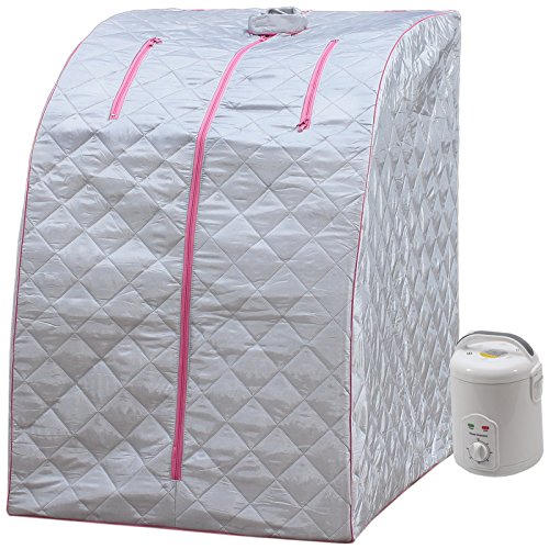 Lightweight Personal Steam Sauna by Durasage for Relaxation at Home 60 Min Timer - Pink