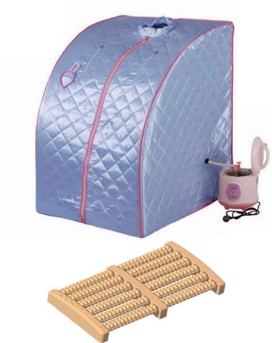 Precision Therapy - Portable Steam Sauna With Wooden Foot Massager - Full Body