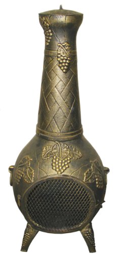 Deeco Consumer Products European Vineyard Cast Aluminum Chiminea