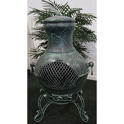 Etruscan Style Chiminea Finish Antique Green