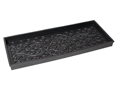 Birdrock Home Rubber Boot Tray  34 Inch Decorative Boot Tray  Waterproof For All Weather Indoor Or Outdoor Use