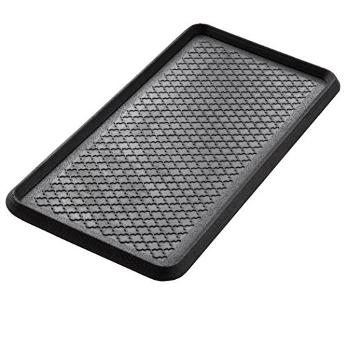 MT BAKER MERCANTILE Quatrefoil Pattern Boot Tray 100 Natural Rubber Black 32 by 16-Inches