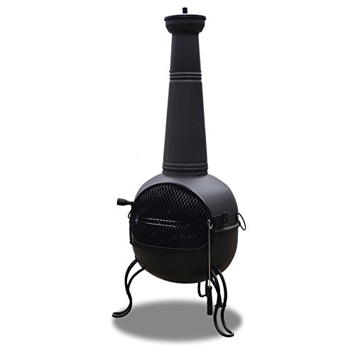 Corvus Black Chiminea Style Fire Pit