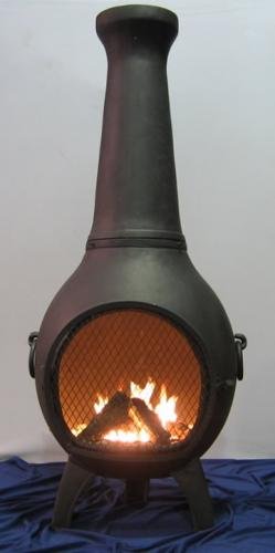 Natural Gas Chiminea - Blue Rooster Alch027gk-ng - Prairie Gas Chiminea Outdoor Fireplace - Charcoal
