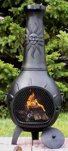 Natural Gas Chiminea - Blue Rooster Alch029gk-ch-ng - Sun Stack Gas Chiminea Outdoor Fireplace - Charcoal