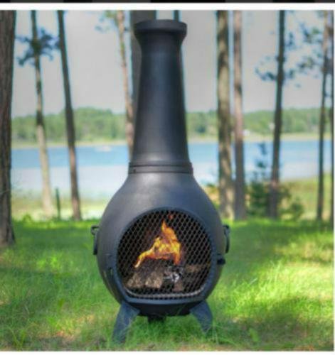 Propane Chiminea - Blue Rooster Alch027gk-lpg - Prairie Gas Chiminea Outdoor Fireplace - Charcoal