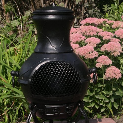 Outdoor Chimenea Fireplace - Etruscan in Charcoal Finish