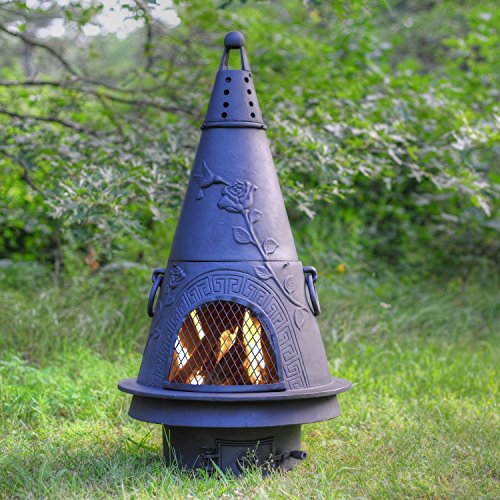 Outdoor Chimenea Fireplace - Garden in Charcoal Finish Without Gas