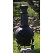 Outdoor Chimenea Fireplace - Gatsby in Charcoal Finish Gas Fueled