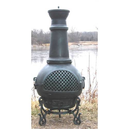 Outdoor Chimenea Fireplace - Gatsby in Gold Accent Finish Gas Fueled