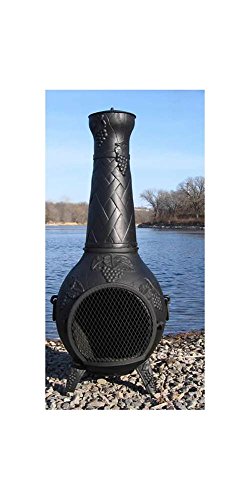 Outdoor Chimenea Fireplace - Grape in Charcoal Finish Without Gas