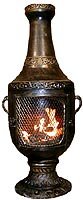 Outdoor Chimenea Fireplace - Venetian in Gold Accent Finish Without Gas