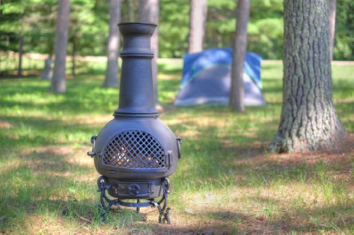 The Blue Rooster Cast Aluminum Gatsby Chiminea In Charcoal