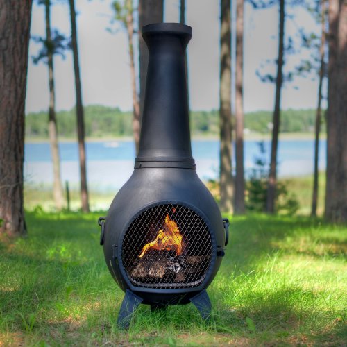 The Blue Rooster Cast Aluminum Prairie Chiminea In Charcoal