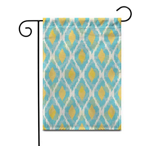 Awowee 28x40 Garden Flag Colorful Pattern Modern Tribal Ikat Blue Yellow Geometric Aztec Outdoor Home Decor Double Sided Yard Flags Banner for Patio Lawn