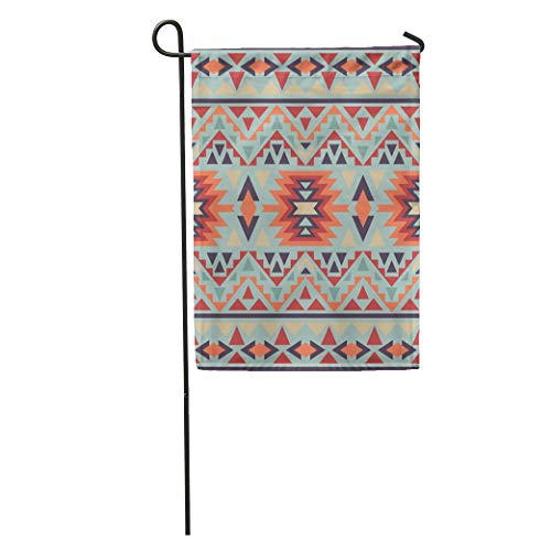 Semtomn Garden Flags 12 x 18 Yellow Indian Colorful Navajo Pattern American Geometric Tribal Aztec Outdoor Seasonal