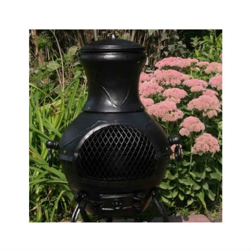 Blue Rooster Etruscan Style Wood Burning Outdoor Metal Chiminea Fireplace Charcoal Color
