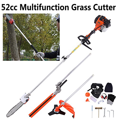 Ridgeyard 52cc 2-Stroke 5 in 1 Long Reach Pole Chainsaw Portable Hedge Trimmer Brush Tree Cutter Pruner Pole Saw