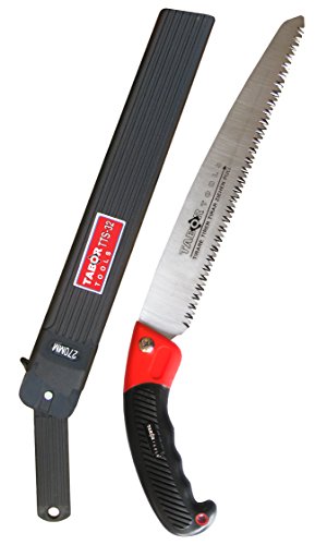 Tabor Tools Straight Pruning Saw With Sheath 10&quot Turbocut Pull Action Blade For Easy Tree Trimming And Branch