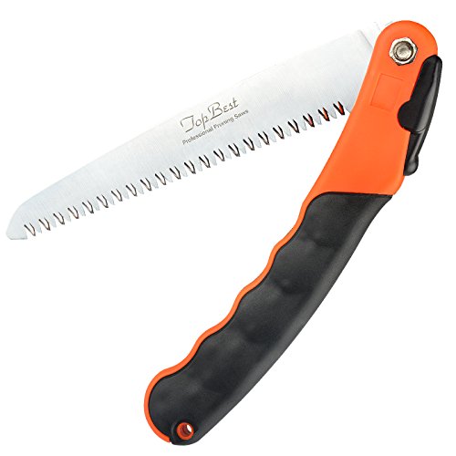 Folding Hand Saw -Topbest All Purpose Wood Bone PVC Best for Tree Pruning Camping Hunting Toolbox and Daily Use Rugged 75 Blade witth Non-slip Ergonomics Handle Pruning Saws