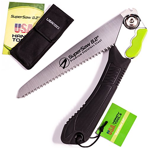 Supersaw 82- Folding Pruning Saw for Wood Tree Plastic Camping HuntingGarden Hand Saw Kit Including 82 Inches Rugged Blade Anti Slip Handle Waterproof Carrying Bag  User Guide