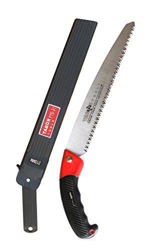 Tabor Tools Straight Pruning Saw With Sheath 8&quot Turbocut Pull Action Blade Easy Tree Trimming And Branch Cutting