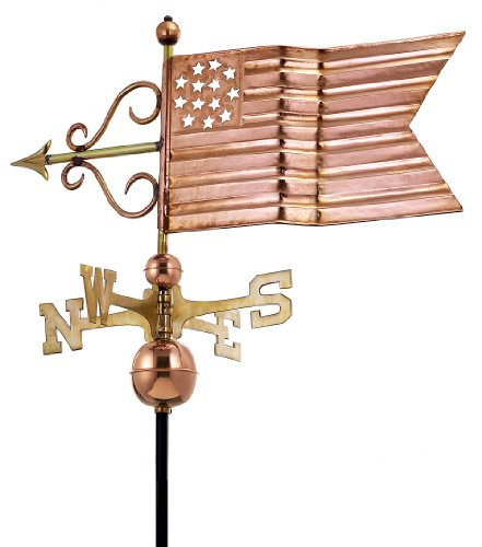 Good Directions 667P American Flag Weathervane Polished Copper